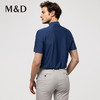 MD名盾无痕条纹蓝色短袖衬衫夏季新品针织弹力男士商务T恤 商品缩略图3