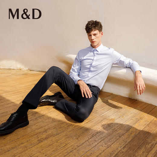 M＆D/名盾商务男士秋冬新款直筒修身纯色中青年休闲裤职业长裤男 商品图2