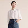 谜底衬衫女2022夏季新款高端舒适质感铜氨丝钉珠上衣女222GC0584 商品缩略图0