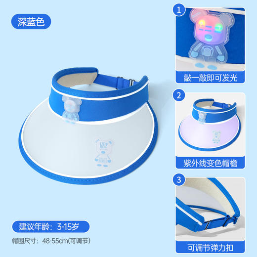 【灯光版太空人 变色空顶遮阳帽】儿童防晒帽防紫外线变色空顶太阳帽子男女童春夏季薄款宝宝遮阳帽 商品图6