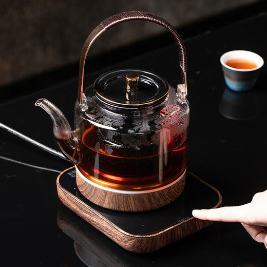 玻璃煮茶壶耐高温烧水煮茶器家用电陶炉煮茶炉泡茶 伊-【店长推荐】锦程玻璃煮茶壶-木纹W1h 商品图1