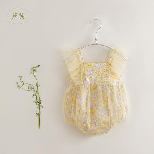 【马克珍妮 芦芙系列】夏装新款 女宝宝网纱吊带连体衣220888 商品图3