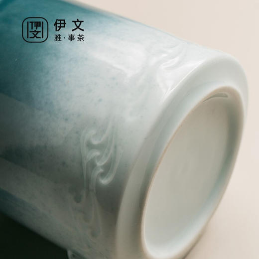 陶瓷茶杯茶水分离马克杯大容量过滤个人杯子办公室泡茶杯 伊-观沧海泡茶杯-青绿色【预售3月30日】 商品图9