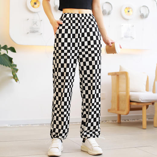 【抄底价清仓】龙之涵 棋盘格垂感休闲阔腿裤 五色齐全亲子款凉凉裤 时尚百搭 A类标准 商品图13