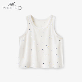 英氏儿童夏季薄款竹纤维套头圆领衫宝宝印花无袖背心YLPAJ22005A