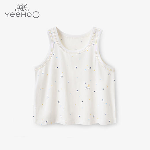 英氏儿童夏季薄款竹纤维套头圆领衫宝宝印花无袖背心YLPAJ22005A 商品图0