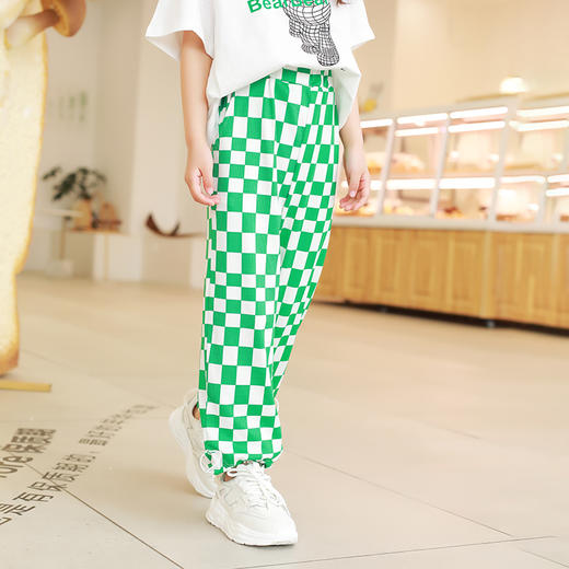 【抄底价清仓】龙之涵 棋盘格垂感休闲阔腿裤 五色齐全亲子款凉凉裤 时尚百搭 A类标准 商品图4