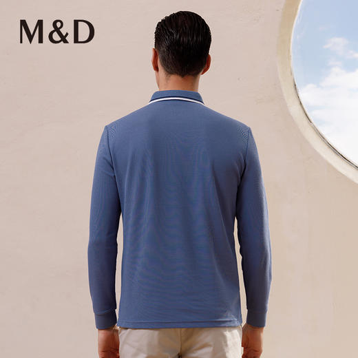 【火山岩发热】名盾商务polo衫长袖秋冬休闲打底保暖爸爸翻领T恤 商品图3