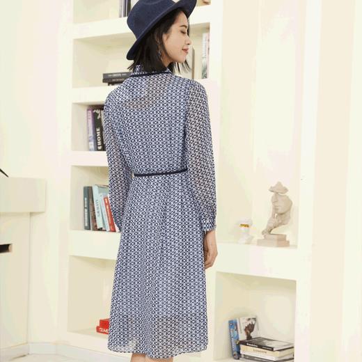 宗洋zongyang女装2022春季新品长袖雪纺常规连衣裙气质显瘦BCL3ST7822Y-48 商品图3