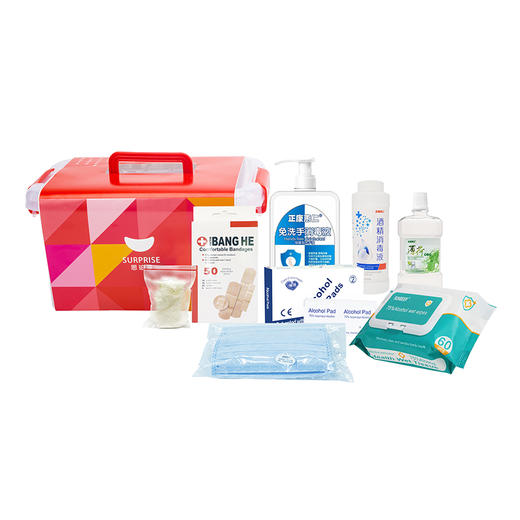 【全民防护】健康居家套装A 消毒液漱口水酒精棉片口罩手套创可贴 商品图0