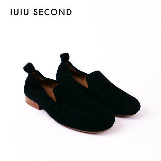 IUIU SECOND 春夏舒软深口单鞋羊皮绒面乐福鞋 商品图8