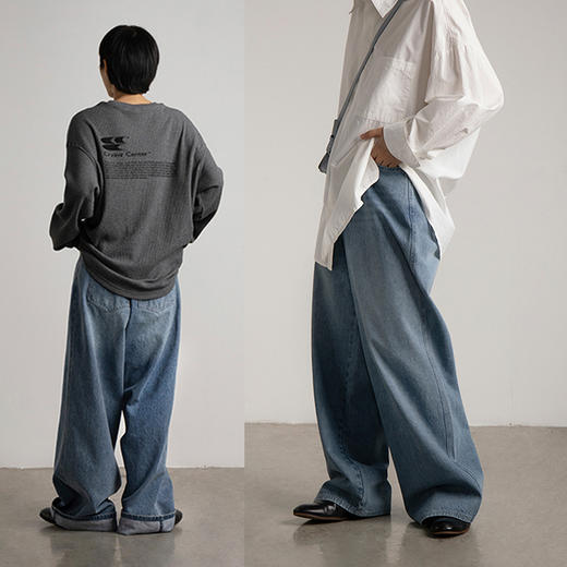 CryingCenter 巨大拉垮廓形牛仔裤宽松微阔腿老爹裤 商品图2