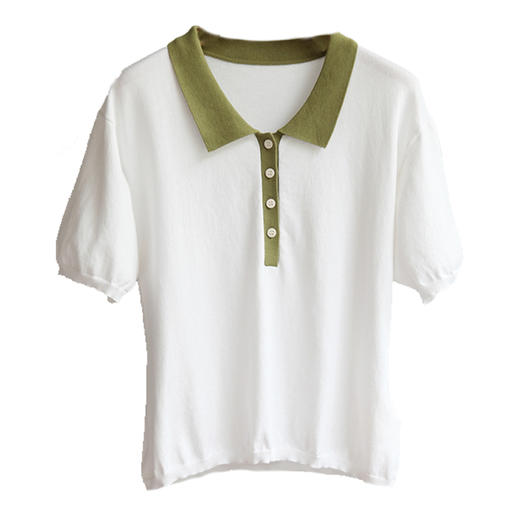 EAZYPEZY 2022SS 棉羊绒拼色polo衫 商品图4