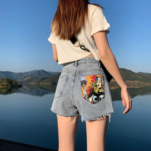 【HEY+JEANS】 2022夏季新款高腰显瘦牛仔裤 时尚热裤 牛仔裙 商品图5