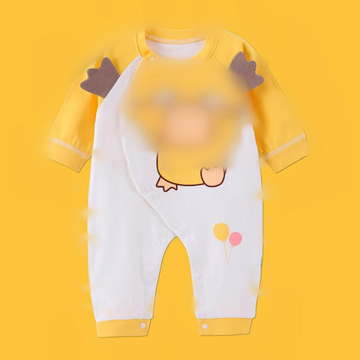【柔软抗皱 舒适透气 可爱萌趣】春秋新款初生婴儿连体衣卡通纯棉哈衣幼儿宝宝护肚爬服 商品图7