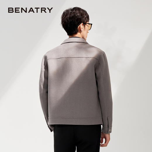 贝纳川男士工装夹克翻领双面呢羊毛短款大衣呢外套ECY300016138 商品图4