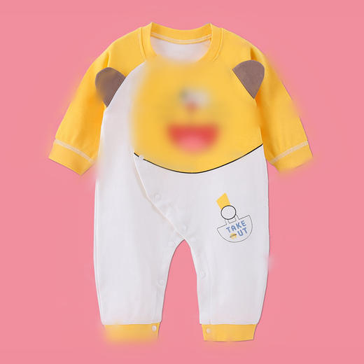 【柔软抗皱 舒适透气 可爱萌趣】春秋新款初生婴儿连体衣卡通纯棉哈衣幼儿宝宝护肚爬服 商品图10