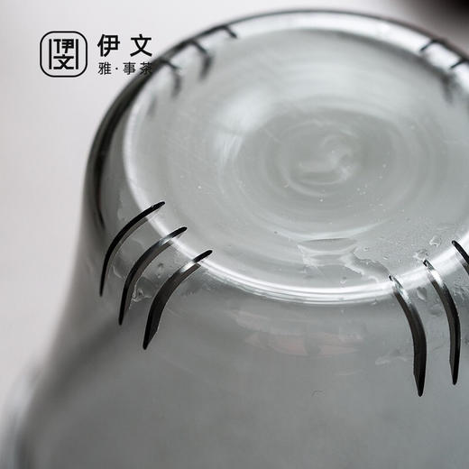 玻璃泡茶杯办公室男士大容量耐热茶水分离杯日式茶杯 伊-正六杯（宿青）-方把胡桃木+杯垫 商品图9