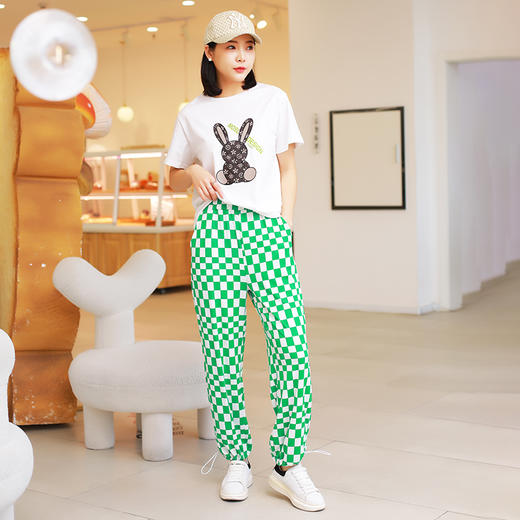 【抄底价清仓】龙之涵 棋盘格垂感休闲阔腿裤 五色齐全亲子款凉凉裤 时尚百搭 A类标准 商品图12