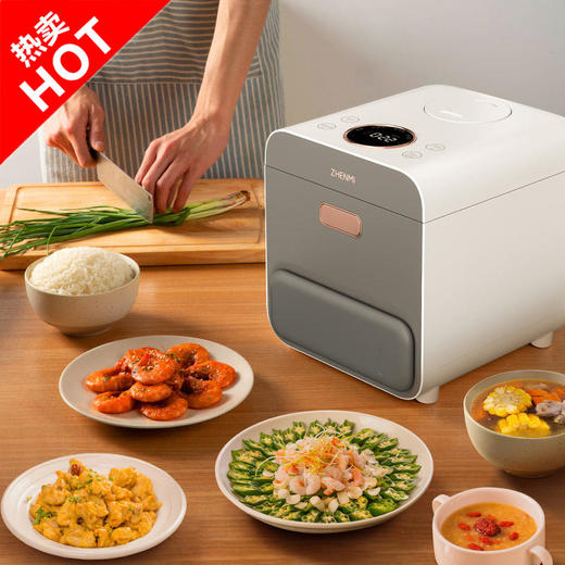 【众筹率达3766%】众筹破1500万的臻米低糖蒸汽养生电饭煲，米汤分离技术，降糖率44% 商品图0