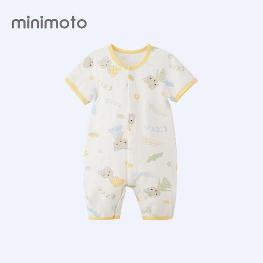 小米米童衣夏装新款男女童连体衣宝宝凉爽冰瓷棉爬服哈衣新生儿和尚服MIM-YJ11001 商品图0
