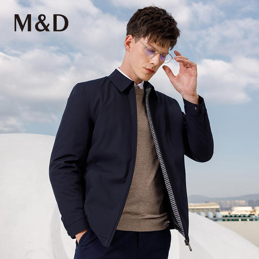 M＆D/名盾商务男士冬季新款中青年翻领领导夹克加厚棉服爸爸外套 商品图0