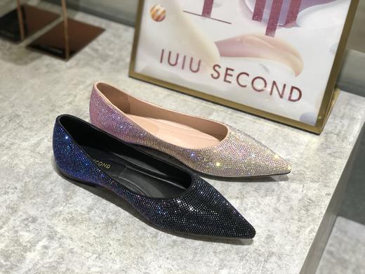 IUIU SECOND 时尚渐变水钻尖头平底单鞋 商品图1
