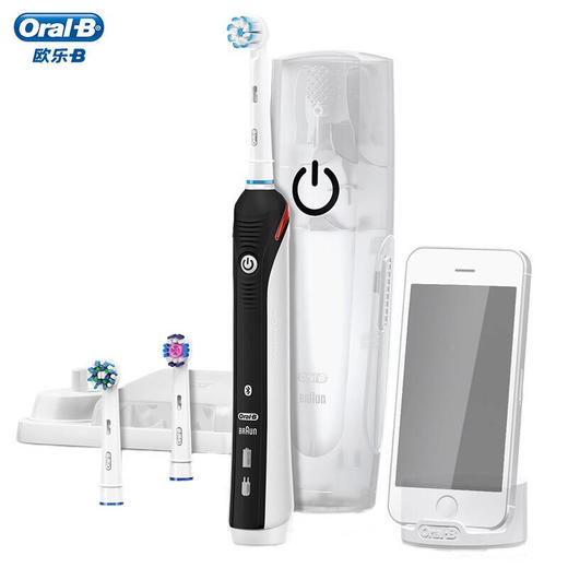 博朗OralB欧乐b电动牙刷成人情侣礼物3D声波旋转式充电式牙刷P6500黑色 商品图1
