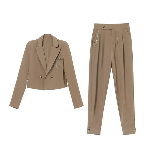 女士休闲感西装套装女春2022新款感通勤外套女春季两件套 HR-WS22579 商品图4