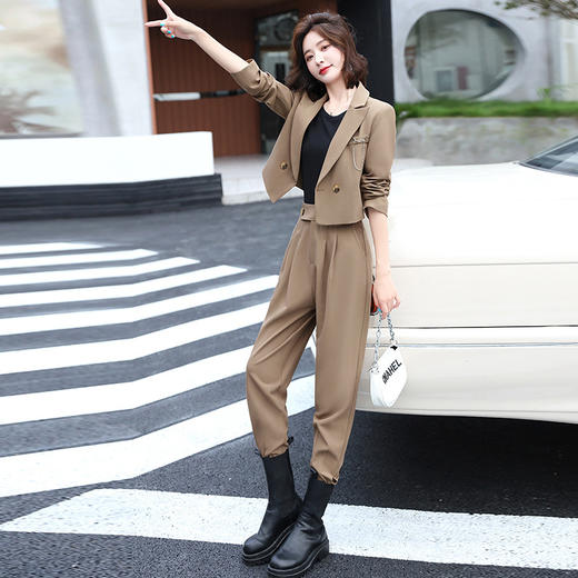 女士休闲感西装套装女春2022新款感通勤外套女春季两件套 HR-WS22579 商品图2