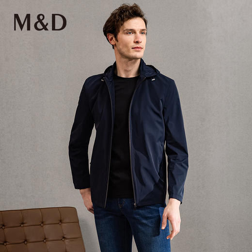 M＆D/名盾可拆卸连帽夹克男士商务休闲长袖薄款外套 商品图2