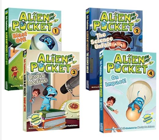 【宝莉爹书单·AR4.2-4.6】口袋里的外星人 Alien in My Pocket  儿童初级桥梁图画章节书 全4册 商品图0
