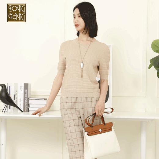 宗洋zongyang女装2022春季新品套头短袖女V领打底百搭针织衫BCL4TB7844-31 商品图0