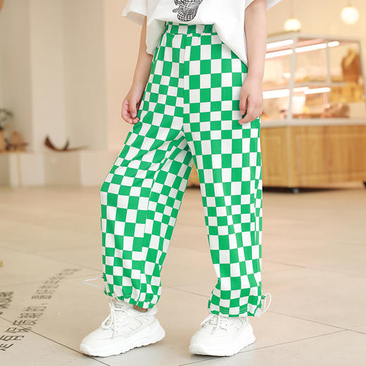【抄底价清仓】龙之涵 棋盘格垂感休闲阔腿裤 五色齐全亲子款凉凉裤 时尚百搭 A类标准 商品图3