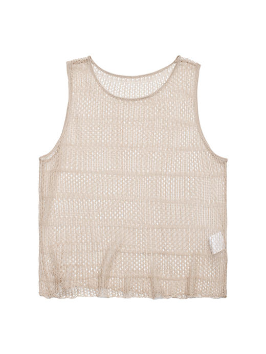 2022新款丝羊绒7针单股镂空圆领背心 商品图4