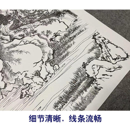 工笔竖幅山水陈少梅白描底稿《长夏山居图》-多种白描尺寸可选-LQ40 商品图4