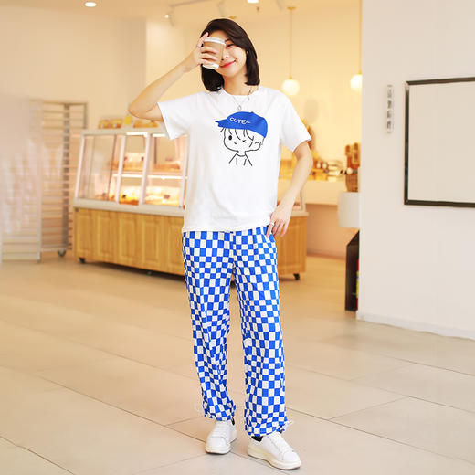 【抄底价清仓】龙之涵 棋盘格垂感休闲阔腿裤 五色齐全亲子款凉凉裤 时尚百搭 A类标准 商品图7