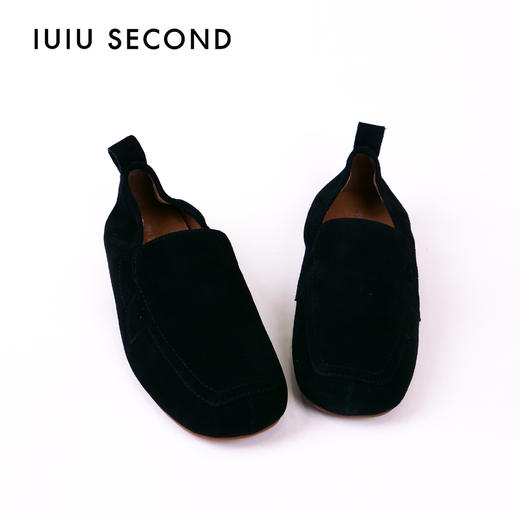 IUIU SECOND 春夏舒软深口单鞋羊皮绒面乐福鞋 商品图7