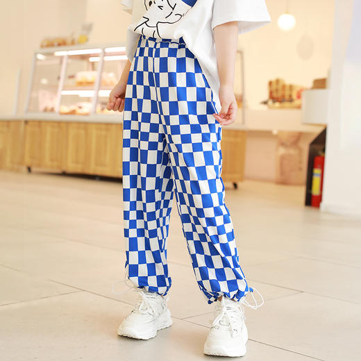 【抄底价清仓】龙之涵 棋盘格垂感休闲阔腿裤 五色齐全亲子款凉凉裤 时尚百搭 A类标准 商品图5