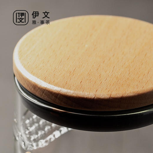 月牙过滤茶杯家用泡茶杯耐热玻璃杯带把办公室大容量 伊-【推荐】听风绿茶杯-大（带盖）P2c（言调） 商品图8
