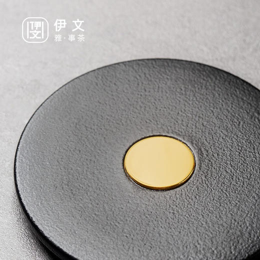 陶瓷办公室会议杯描金茶水分离泡茶杯防烫带盖大容量家用喝水杯子 尚贤泡茶杯（黑）VN29 商品图7