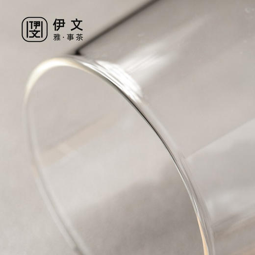 过滤茶杯泡茶杯耐热玻璃杯带把办公室花茶杯透明杯子茶水分离 伊-清灵阔底泡茶杯-榉木盖P1f（言调） 商品图8