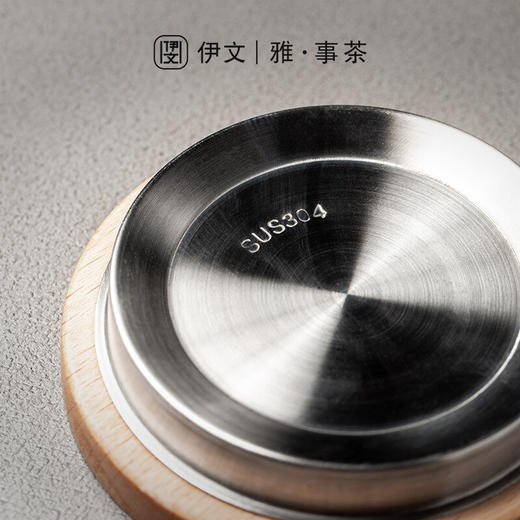 过滤茶杯泡茶杯耐热玻璃杯带把办公室花茶杯透明杯子茶水分离 伊-清灵阔底泡茶杯-榉木盖P1f（言调） 商品图5