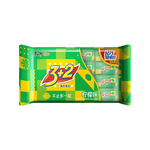 康师傅3+2苏打夹心饼干 清新柠檬味 300g 商品图0