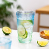 日式ins冰川杯玻璃杯家用水杯咖啡杯啤酒洋酒杯子树纹女大容量渐变果汁牛奶杯 冰粉绿（两只）矮款 商品缩略图4