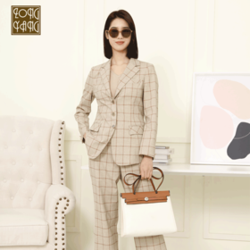 宗洋zongyang女装2022春季新品西装上衣长袖格子显瘦外套BCL4XS7839-76