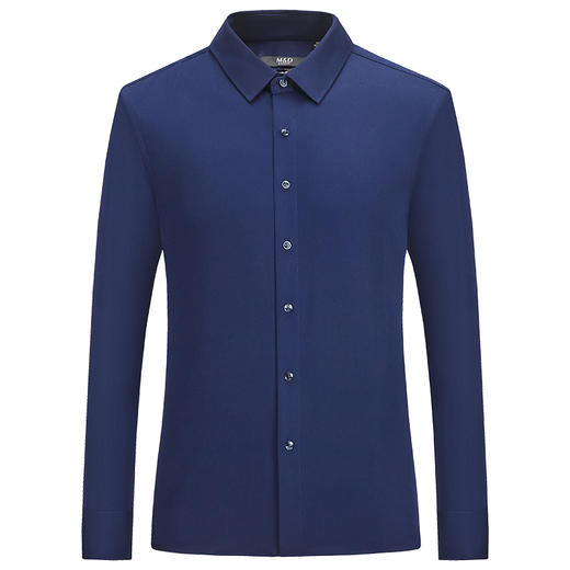 M＆D/名盾商务男装春季新款长袖衬衫中青年纯色休闲修身衬衣 商品图4