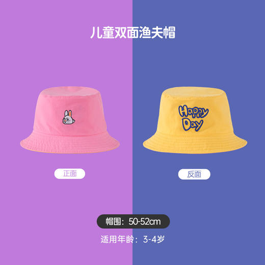 【双面可戴 两种风格随时切换】春夏季儿童渔夫帽子男女宝宝小孩盆帽时尚潮薄款透气遮阳防晒帽 商品图5