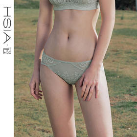 HSIA遐内裤女全蕾丝花儿朵朵性感轻薄亲肤透气纯棉裆底中腰平角裤
