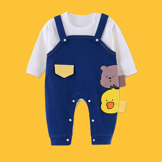 【柔软抗皱 舒适透气 可爱萌趣】春秋新款初生婴儿连体衣卡通纯棉哈衣幼儿宝宝护肚爬服 商品图11